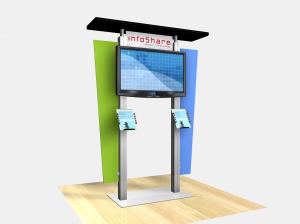 REIDL-1231 / Large Monitor Kiosk with Flat Canopy